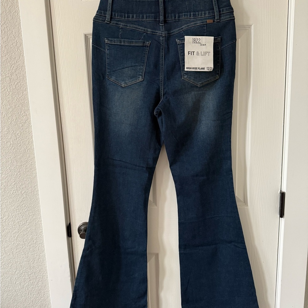 1822 Denim Dark Blue Flare Jeans
